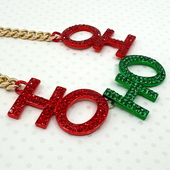 Betsey Johnson ‘Ice Queen’ HoHoHo Necklace & Snowflake/Red Earrings NWT! - Picture 4 of 10